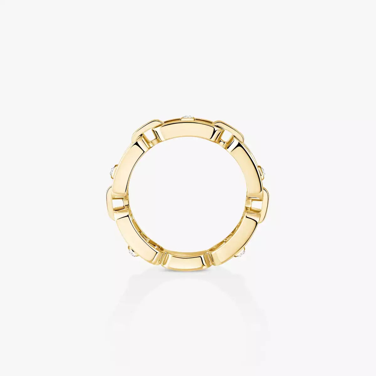 [⭐Hinora Jewelry]Move Link Pave_-Set Diamond Ring in Gold