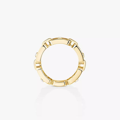 [⭐Hinora Jewelry]Move Link Pave_-Set Diamond Ring in Gold