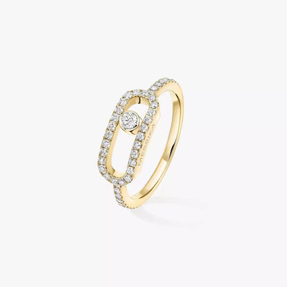 [⭐Hinora Jewelry]Move Uno Diamond Ring in Gold
