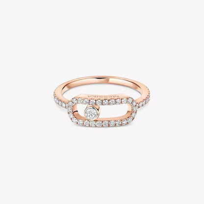 [⭐Hinora Jewelry]Move Uno Diamond Ring in Gold