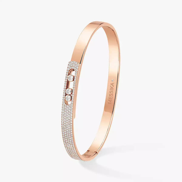 [⭐Hinora Jewelry]Move Noa Rose Gold Pavé Diamond Bangle Bracelet