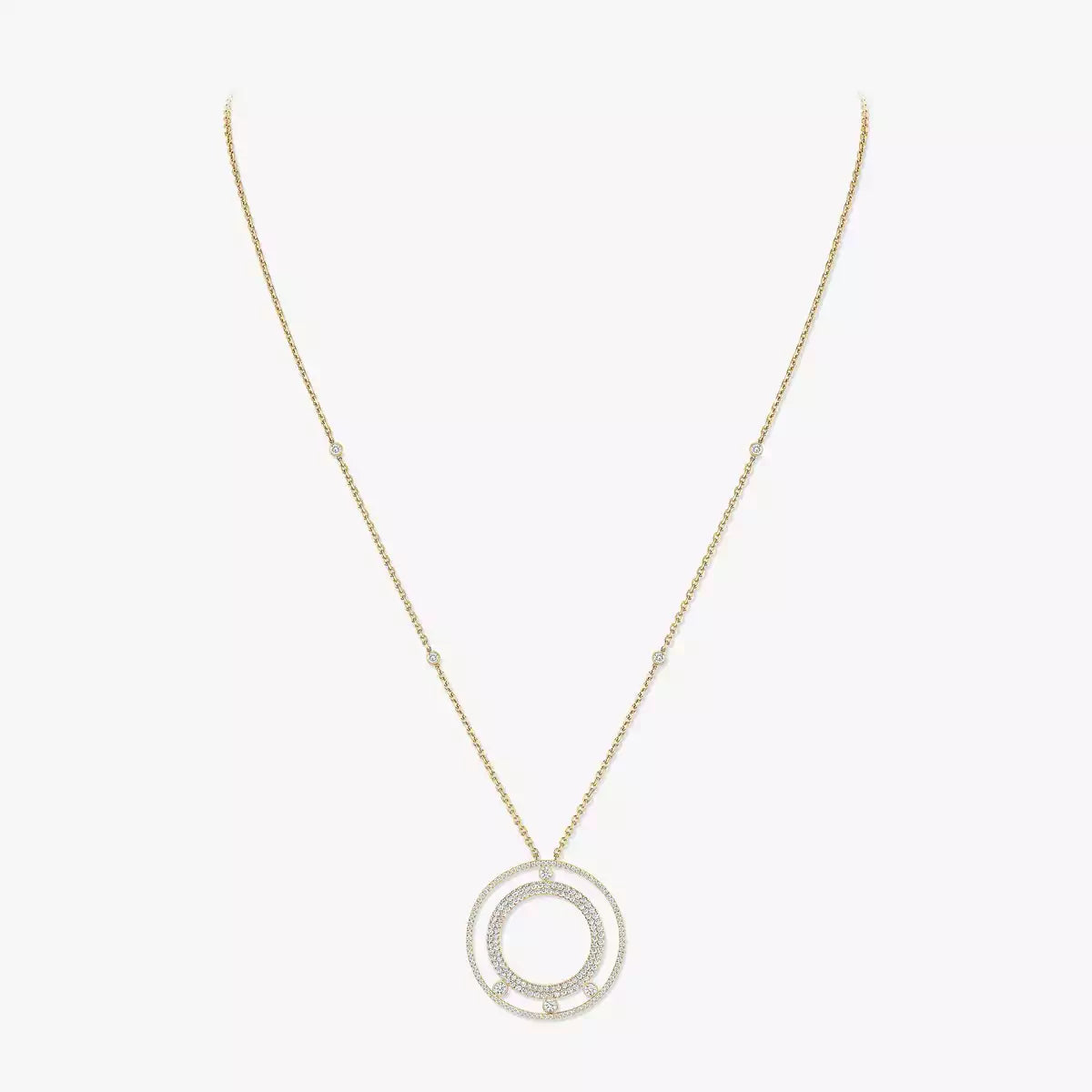 [⭐Hinora Jewelry]Move Romane Long Pave_-Set Diamond Necklace