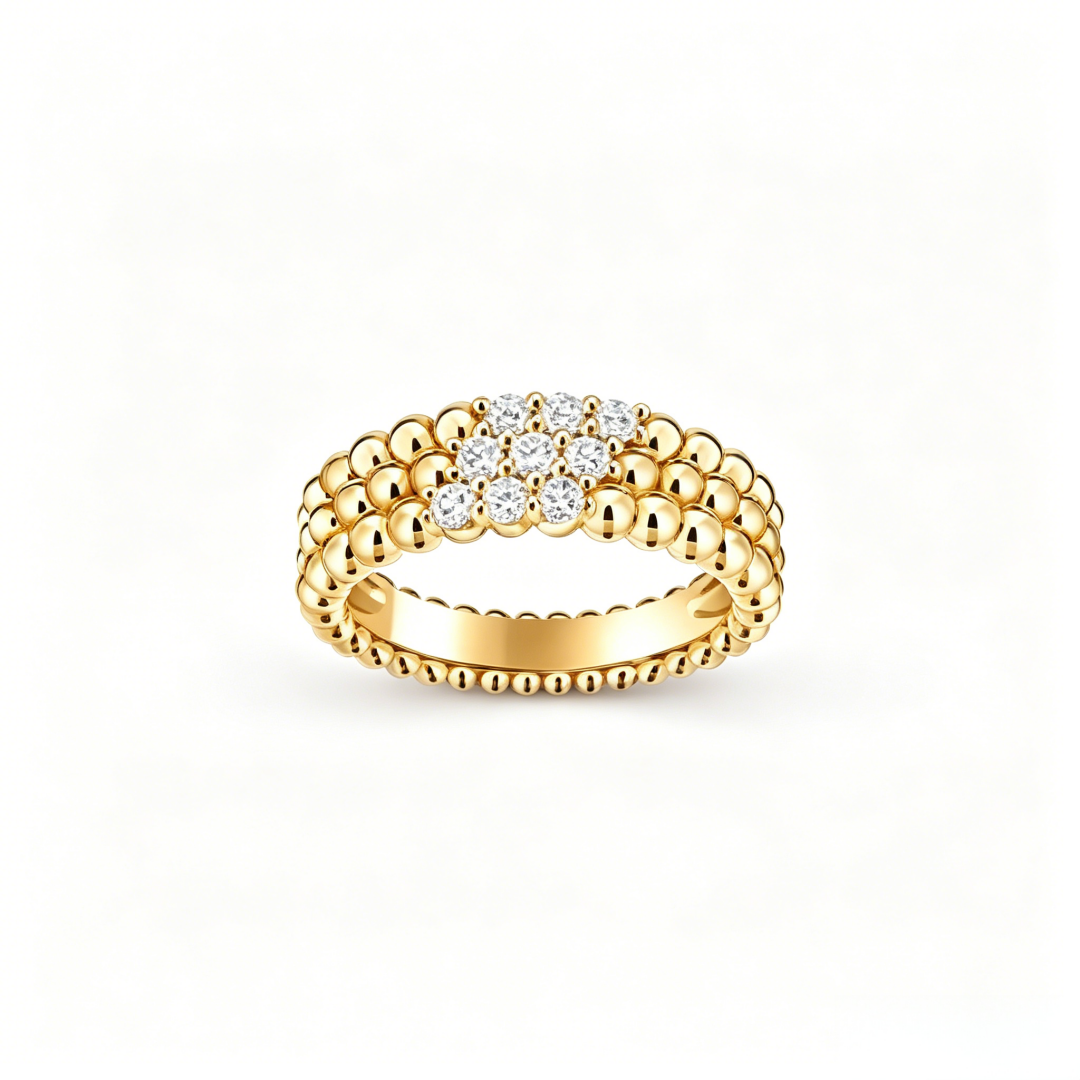 [⭐Hinora Jewelry] THREE-ROW DIAMOND RING