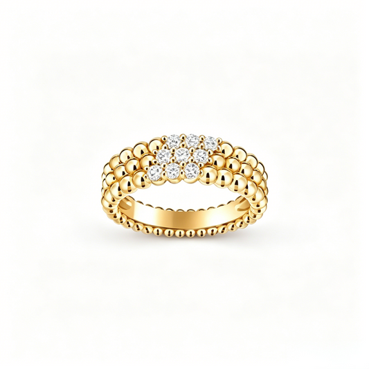 [⭐Hinora Jewelry] THREE-ROW DIAMOND RING