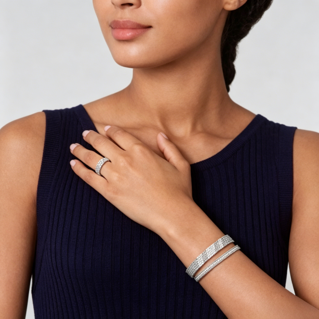 [⭐Hinora Jewelry] THREE-ROW DIAMOND RING