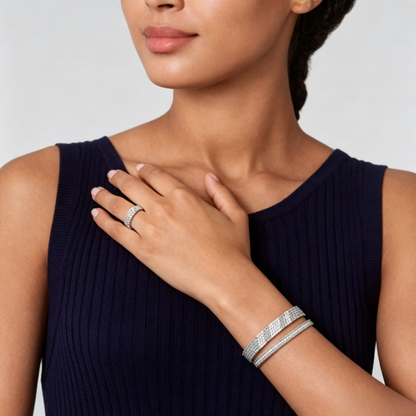 [⭐Hinora Jewelry] THREE-ROW DIAMOND RING