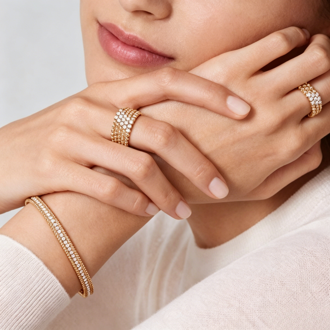 [⭐Hinora Jewelry] THREE-ROW DIAMOND RING
