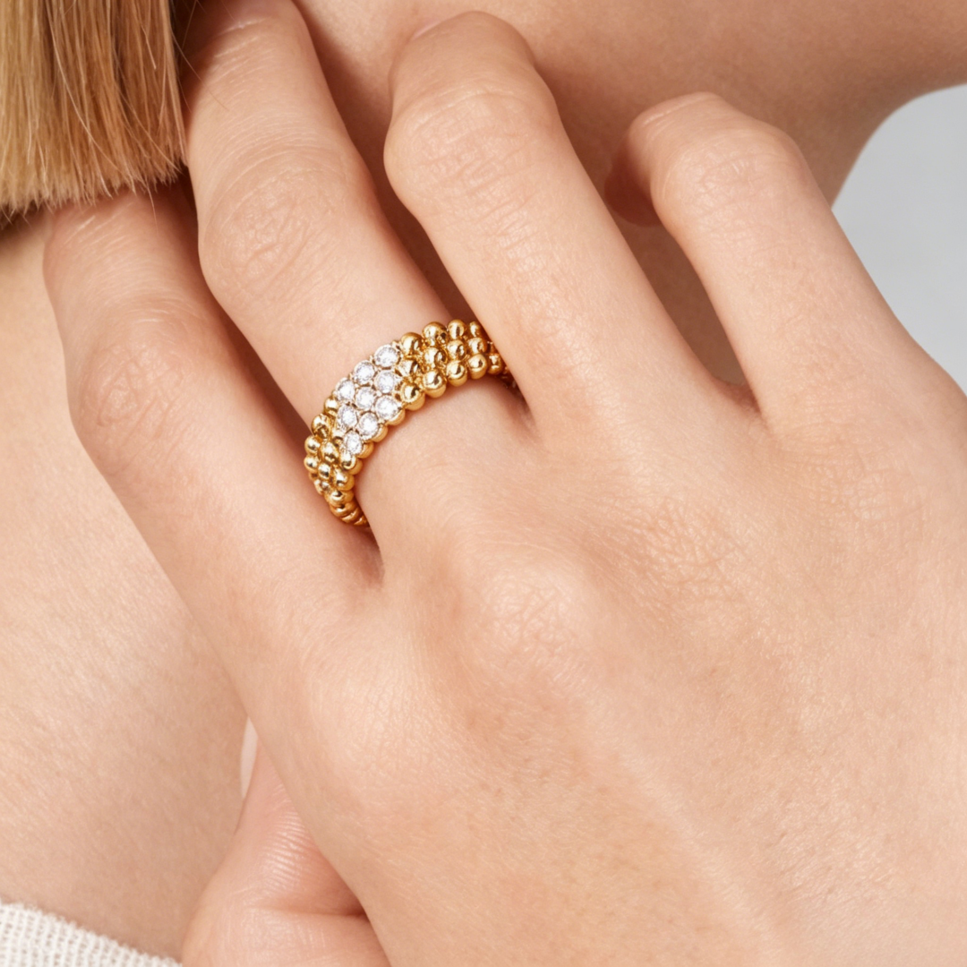[⭐Hinora Jewelry] THREE-ROW DIAMOND RING