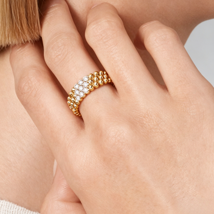 [⭐Hinora Jewelry] THREE-ROW DIAMOND RING