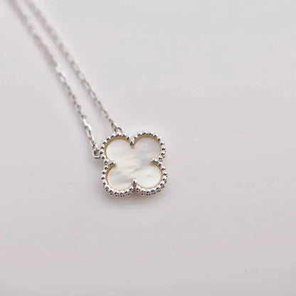 [⭐Hinora Jewelry]CLOVER  15MM WHITE MOTHER-OF-PEARL SILVER