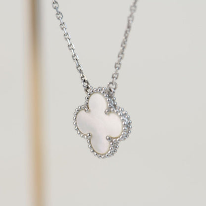 [⭐Hinora Jewelry]CLOVER  15MM WHITE MOTHER-OF-PEARL SILVER