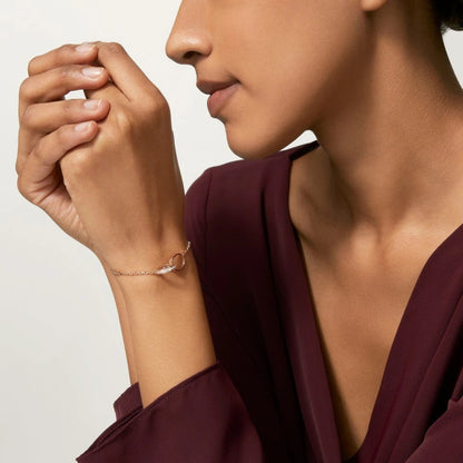 [⭐Hinora Jewelry]LOVE DOUBLE RING HALF DIAMOND BRACELET