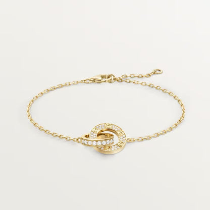 [⭐Hinora Jewelry]LOVE DOUBLE RING FULL DIAMOND BRACELET