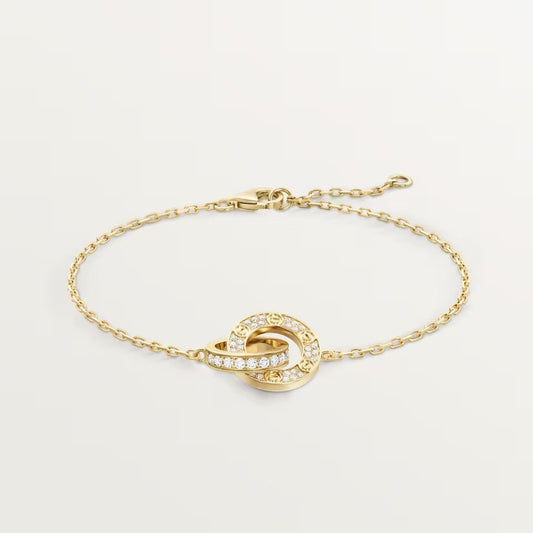 [⭐Hinora Jewelry]LOVE DOUBLE RING FULL DIAMOND BRACELET