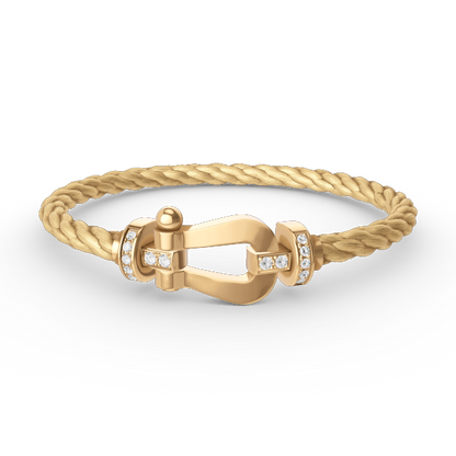 [⭐Hinora Jewelry]FORCE LARGE HORSESHOE HALF DIAMOND BRACELET GOLD