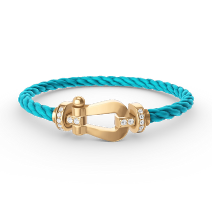 [⭐Hinora Jewelry]FORCE LARGE HORSESHOE HALF DIAMOND BRACELET GOLD