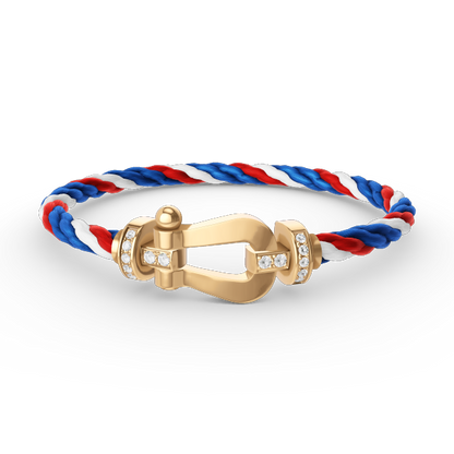 [⭐Hinora Jewelry]FORCE LARGE HORSESHOE HALF DIAMOND BRACELET GOLD