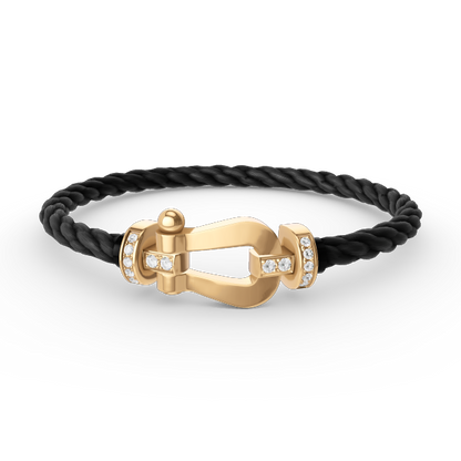 [⭐Hinora Jewelry]FORCE LARGE HORSESHOE HALF DIAMOND BRACELET GOLD