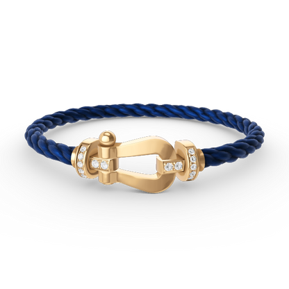 [⭐Hinora Jewelry]FORCE LARGE HORSESHOE HALF DIAMOND BRACELET GOLD
