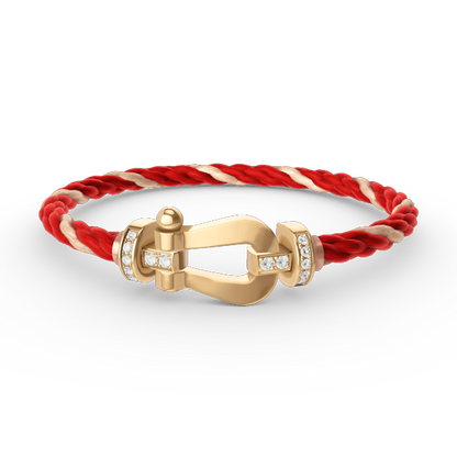[⭐Hinora Jewelry]FORCE LARGE HORSESHOE HALF DIAMOND BRACELET GOLD