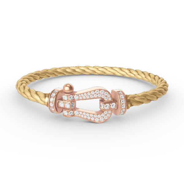 [⭐Hinora Jewelry]FORCE LARGE HORSESHOE FULL DIAMOND BRACELET ROSE GOLD
