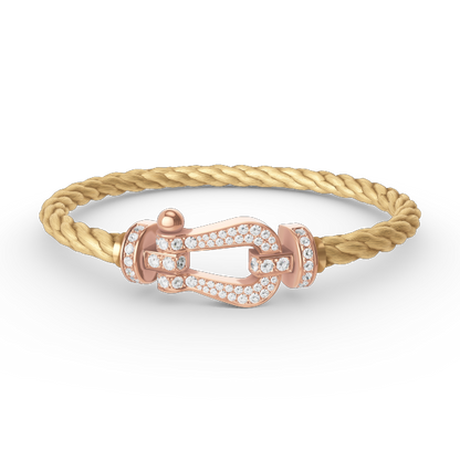 [⭐Hinora Jewelry]FORCE LARGE HORSESHOE FULL DIAMOND BRACELET ROSE GOLD
