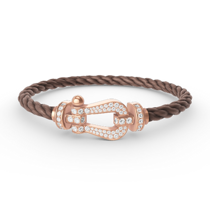 [⭐Hinora Jewelry]FORCE LARGE HORSESHOE FULL DIAMOND BRACELET ROSE GOLD