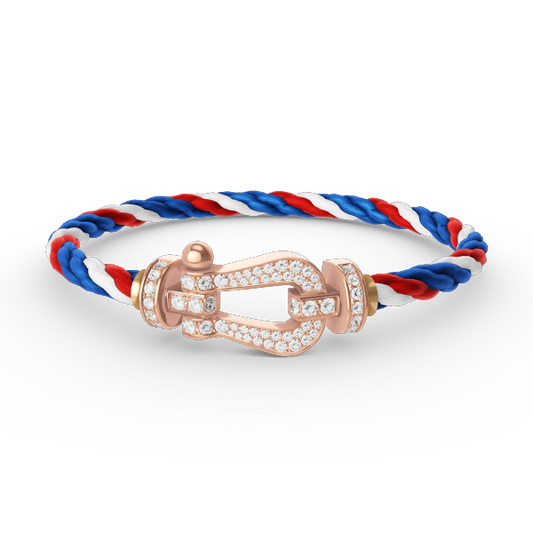 [⭐Hinora Jewelry]FORCE LARGE HORSESHOE FULL DIAMOND BRACELET ROSE GOLD
