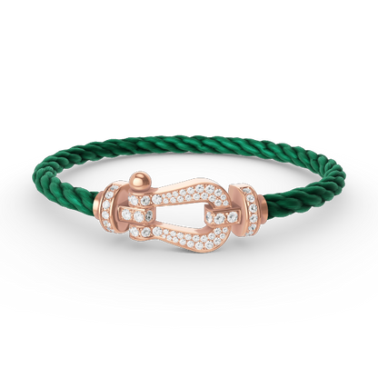 [⭐Hinora Jewelry]FORCE LARGE HORSESHOE FULL DIAMOND BRACELET ROSE GOLD