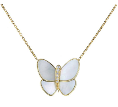 [⭐Hinora Jewelry]BUTTERFLY GOLD MOP DIAMOND NECKLACE