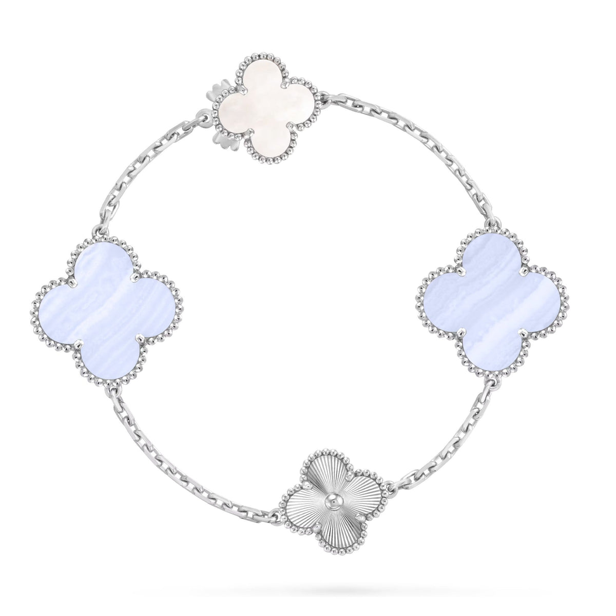 [⭐Hinora Jewelry]DETACHABLE CLOVER 15(11+4) FLOWER SILVER NECKLACE SET