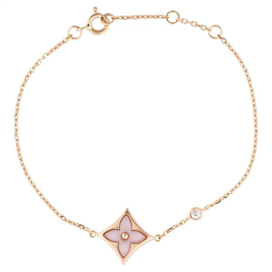 [⭐Hinora Jewelry]STAR 1 DIAMOND PINK GOLD BRACELET
