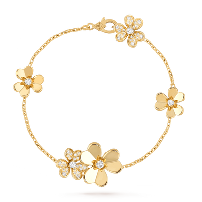 [⭐Hinora Jewelry]FRIVOLE GOLD 5 FLOWERS BRACELET