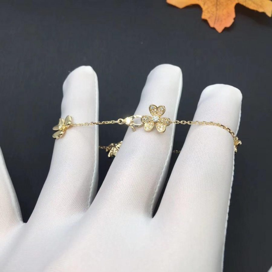 [⭐Hinora Jewelry]FRIVOLE GOLD 5 FLOWERS BRACELET