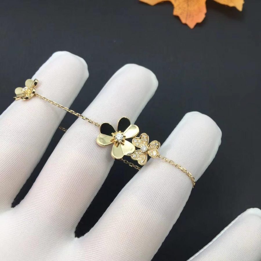 [⭐Hinora Jewelry]FRIVOLE GOLD 5 FLOWERS BRACELET