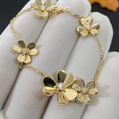 [⭐Hinora Jewelry]FRIVOLE GOLD 5 FLOWERS BRACELET
