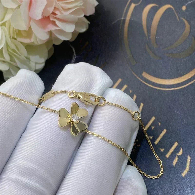 [⭐Hinora Jewelry]FRIVOLE GOLD FLOWER PINK MALACHITE BRACELET