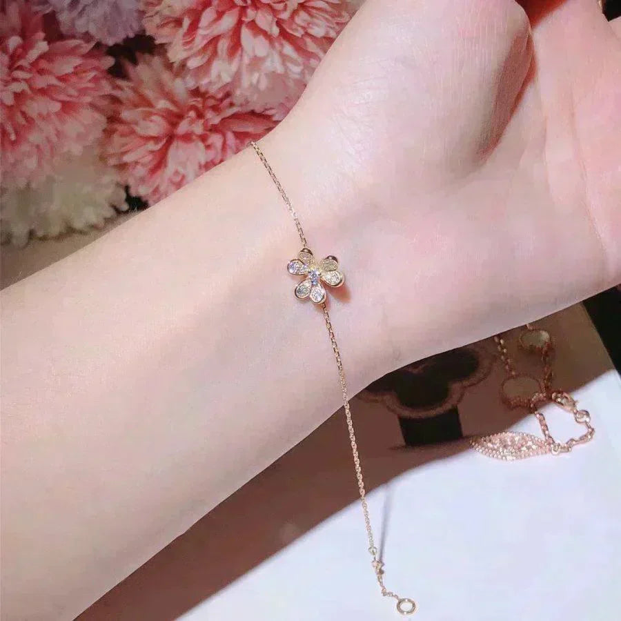 [⭐Hinora Jewelry]FRIVOLE GOLD FLOWER DIAMOND BRACELET