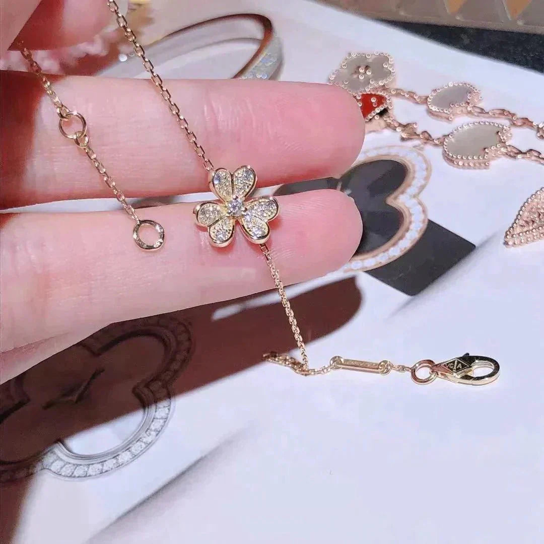 [⭐Hinora Jewelry]FRIVOLE GOLD FLOWER DIAMOND BRACELET