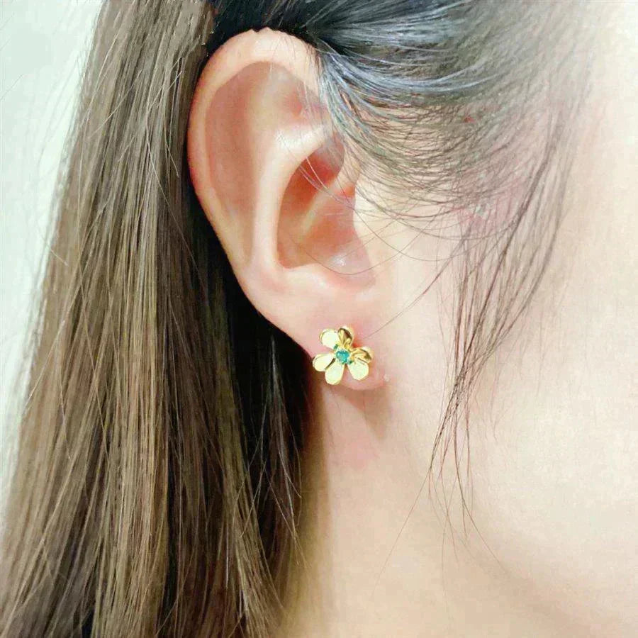 [⭐Hinora Jewelry]FRIVOLE  FLOWER MALACHITE EARRINGS