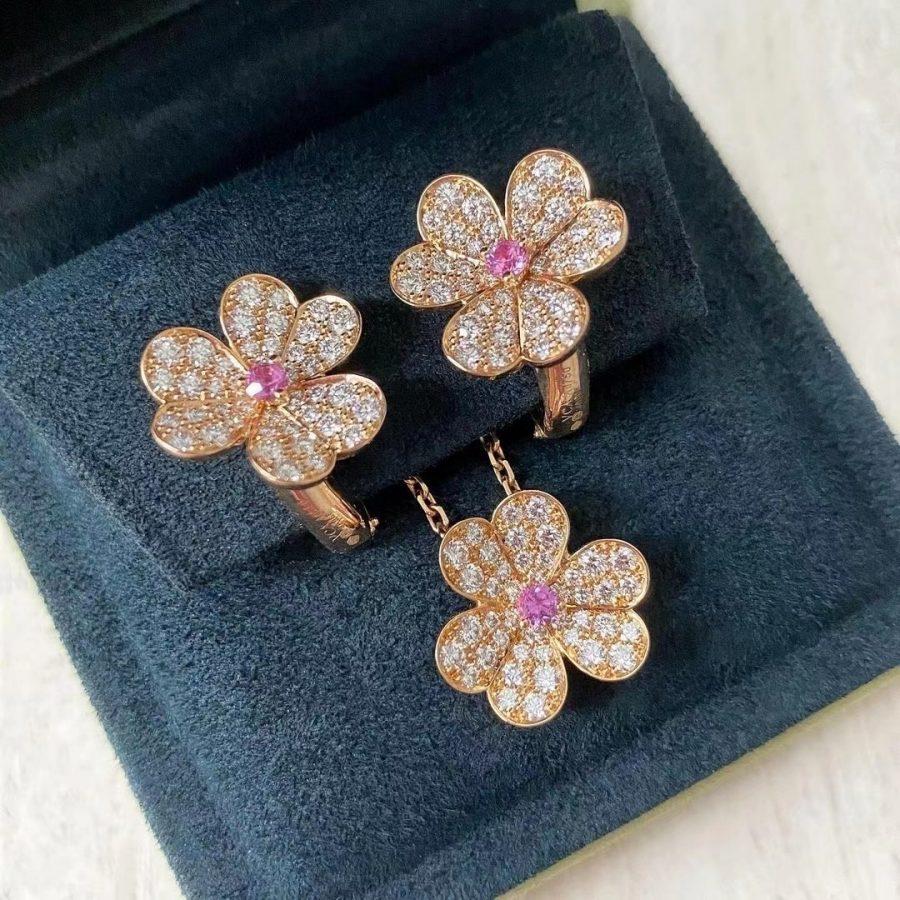 [⭐Hinora Jewelry]FRIVOLE ROSE GOLD FLOWER DIAMOND NECKLACE