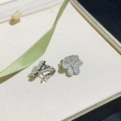 [⭐Hinora Jewelry]FRIVOLE SILVER FLOWER DIAMOND EARRINGS