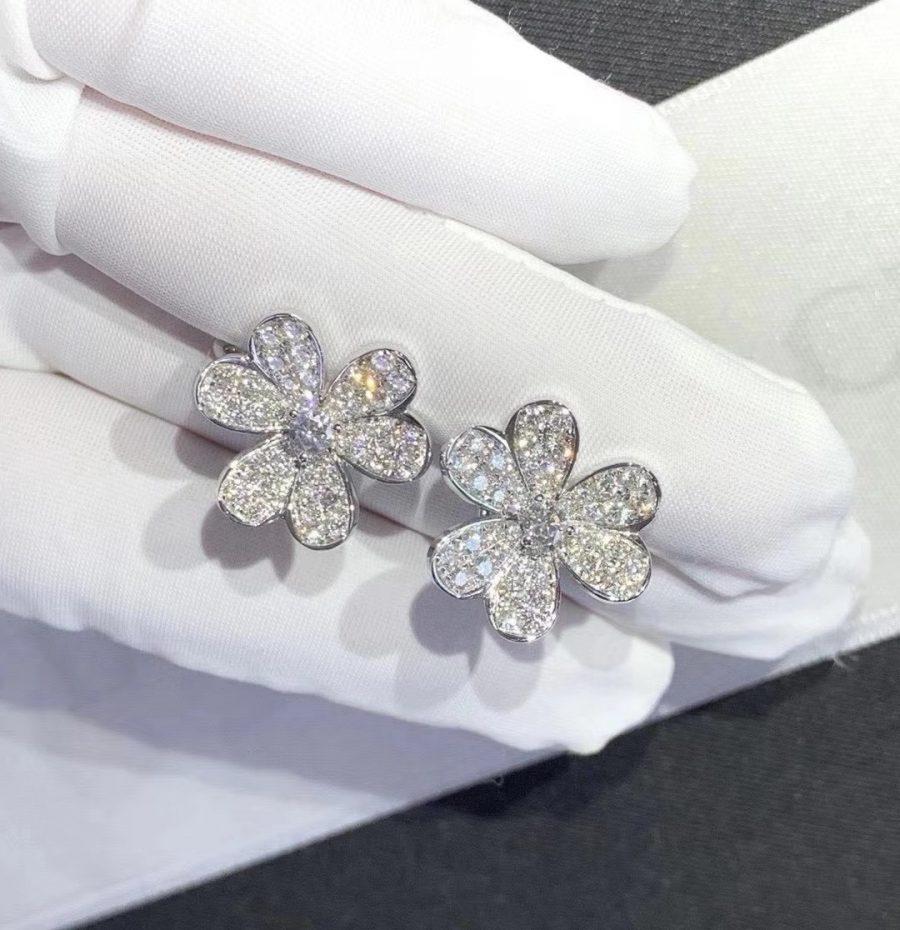 [⭐Hinora Jewelry]FRIVOLE SILVER FLOWER DIAMOND EARRINGS