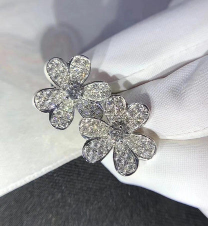 [⭐Hinora Jewelry]FRIVOLE SILVER FLOWER DIAMOND EARRINGS