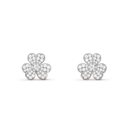 [⭐Hinora Jewelry]FRIVOLE SILVER FLOWER DIAMOND EARRINGS