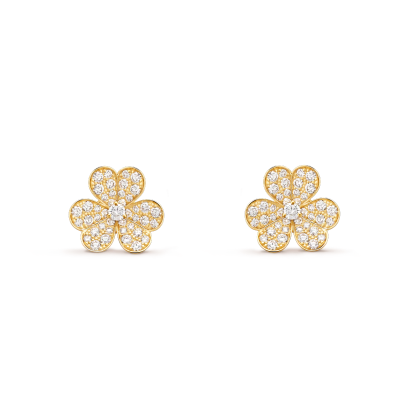 [⭐Hinora Jewelry]FRIVOLE GOLD FLOWER DIAMOND EARRINGS