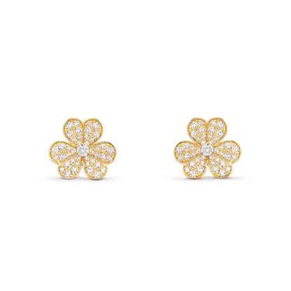 [⭐Hinora Jewelry]FRIVOLE GOLD FLOWER DIAMOND EARRINGS