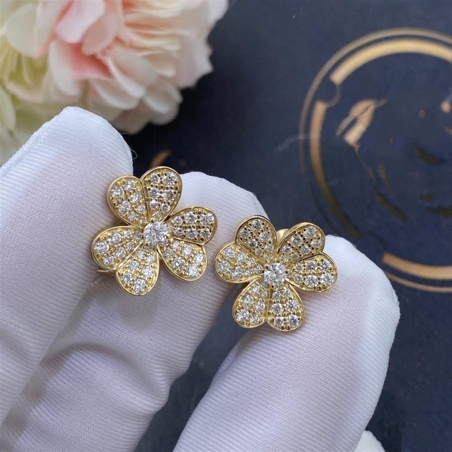 [⭐Hinora Jewelry]FRIVOLE GOLD FLOWER DIAMOND EARRINGS