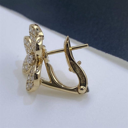 [⭐Hinora Jewelry]FRIVOLE GOLD FLOWER DIAMOND EARRINGS