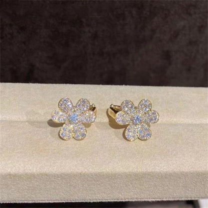 [⭐Hinora Jewelry]FRIVOLE GOLD FLOWER DIAMOND EARRINGS